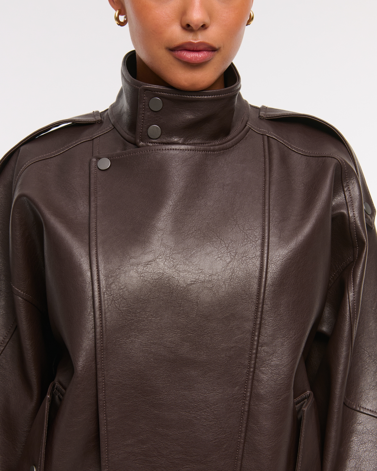 Vegan Leather Bomber Jacket