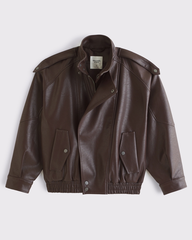 Women's Vegan Leather Bomber Jacket | Women's New Arrivals Women's Vegan Leather Bomber Jacket | Women's New Arrivals