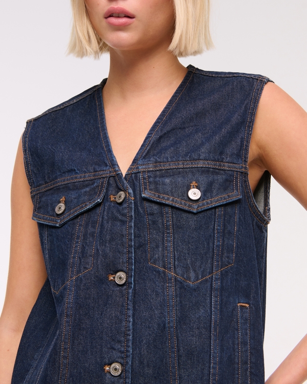 Women's V-Neck Denim Vest | Women's Clearance | Abercrombie.com