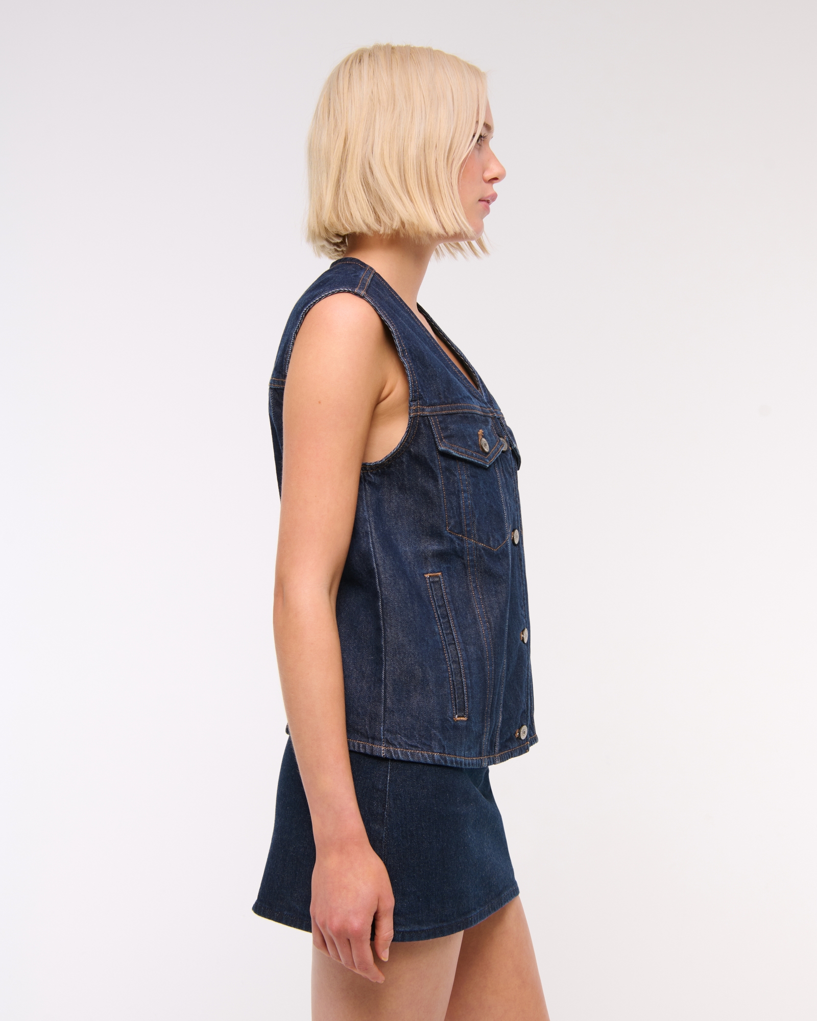 V-Neck Denim Vest