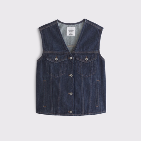 Женские жилеты Abercrombie & Fitch V-Neck Denim Vest