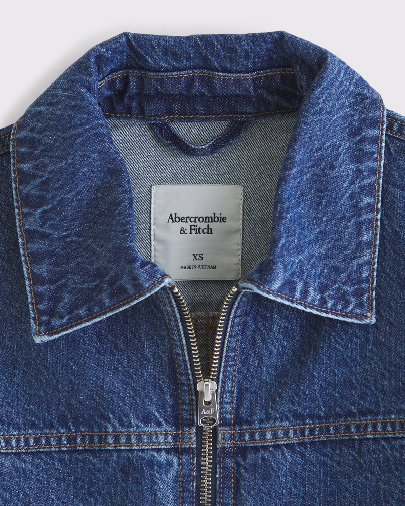 Slim Double-Zip Denim Jacket