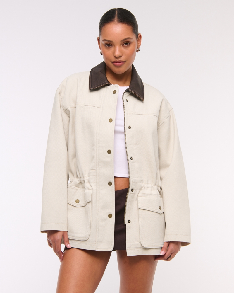 Cinched Waist Workwear Jacket
