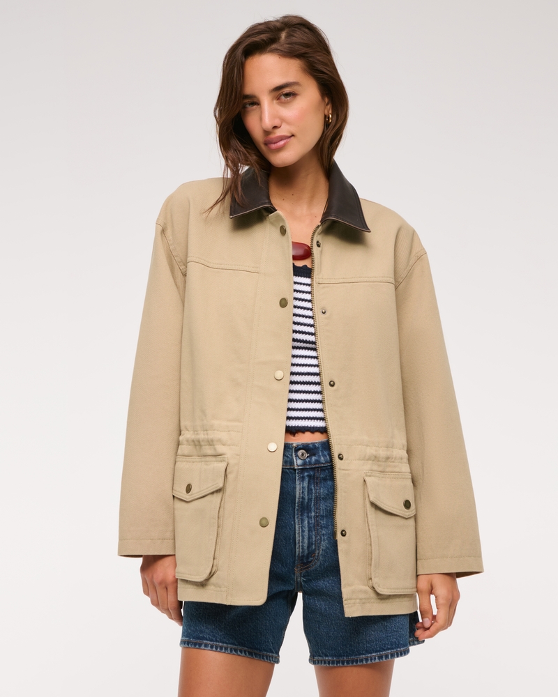 Cinched Waist Workwear Jacket