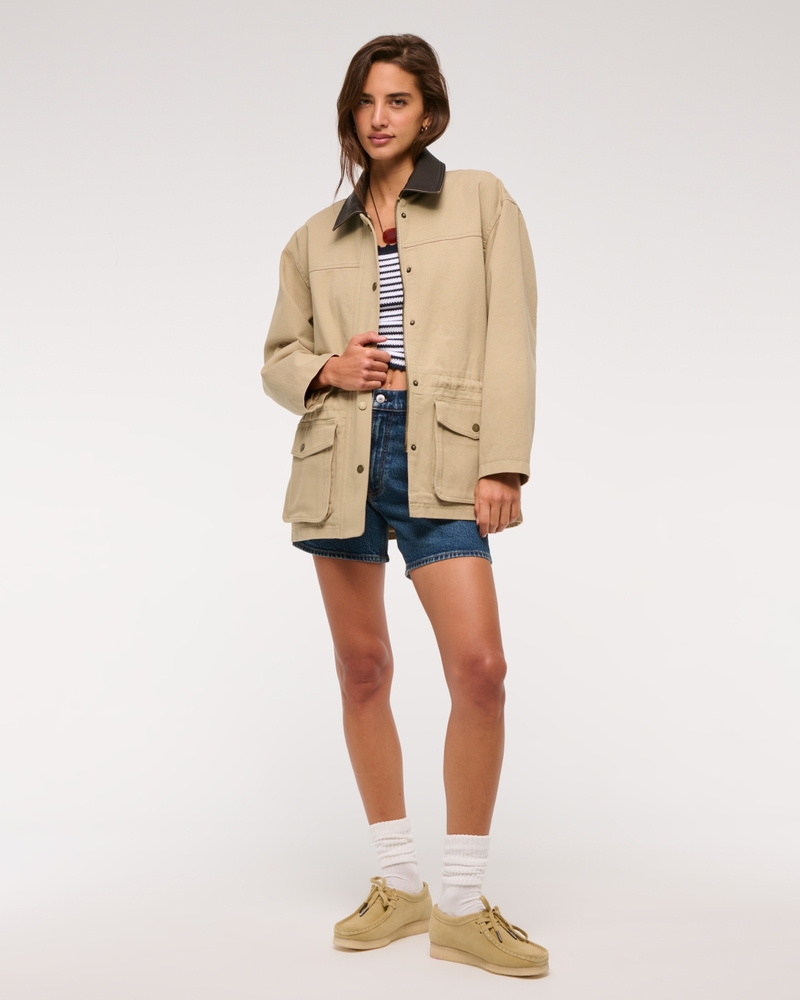 Cinched Waist Workwear Jacket