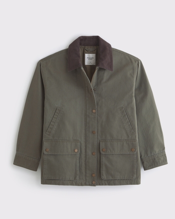 Women's Mid-Length Waxed Barn Jacket | Women's Coats