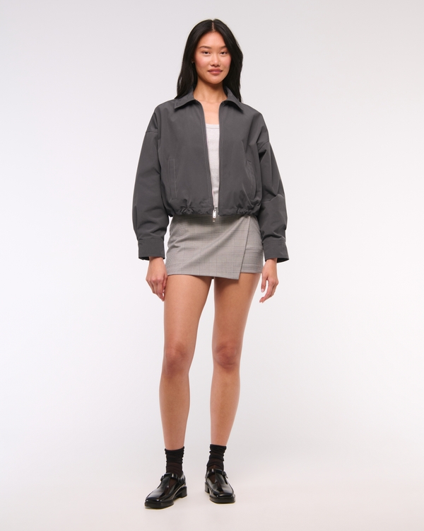 Cinched-Hem Double-Zip Jacket