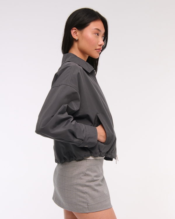 Cinched-Hem Double-Zip Jacket