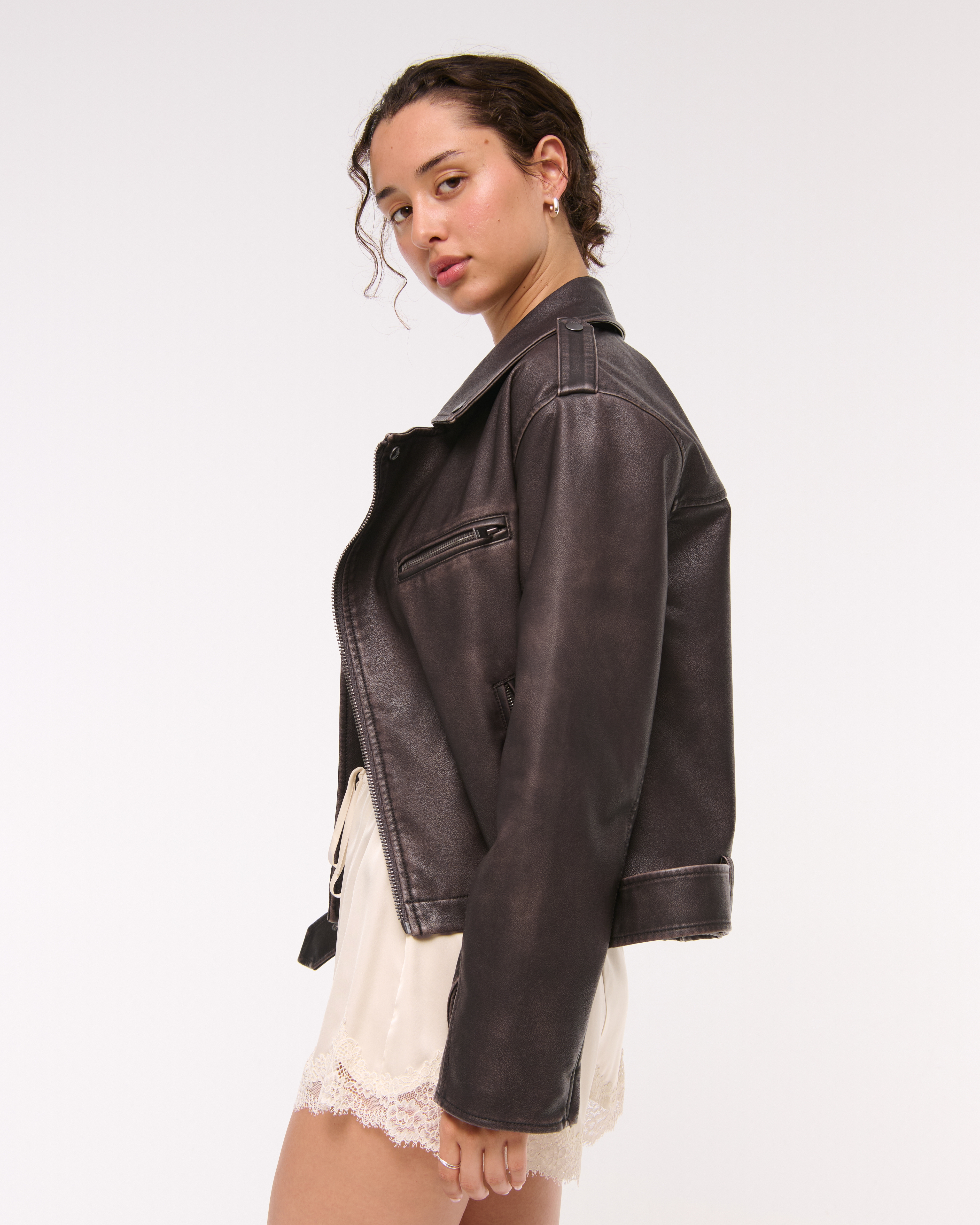 Women's Vegan Leather Biker Jacket | Women's Coats & Jackets