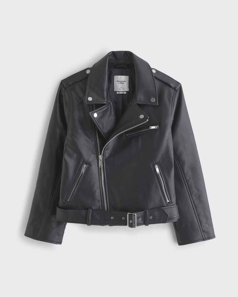 Women's Vegan Leather Biker Jacket | Women's Clearance
