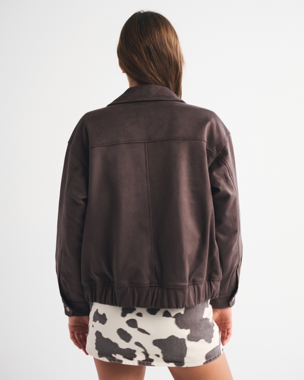 Vegan Suede Bomber Jacket