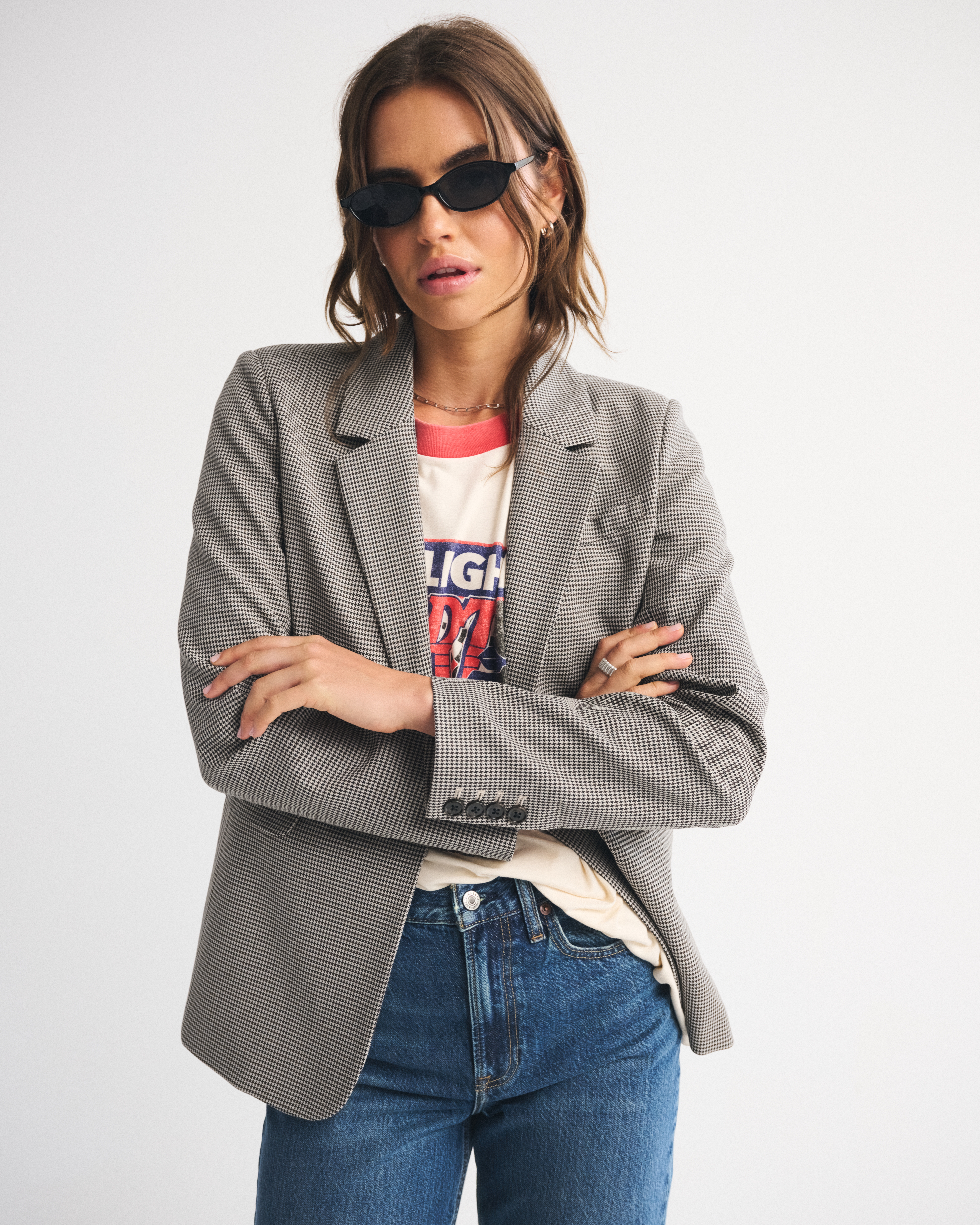 Abercrombie & Fitch Classic Suiting Blazer In Brown