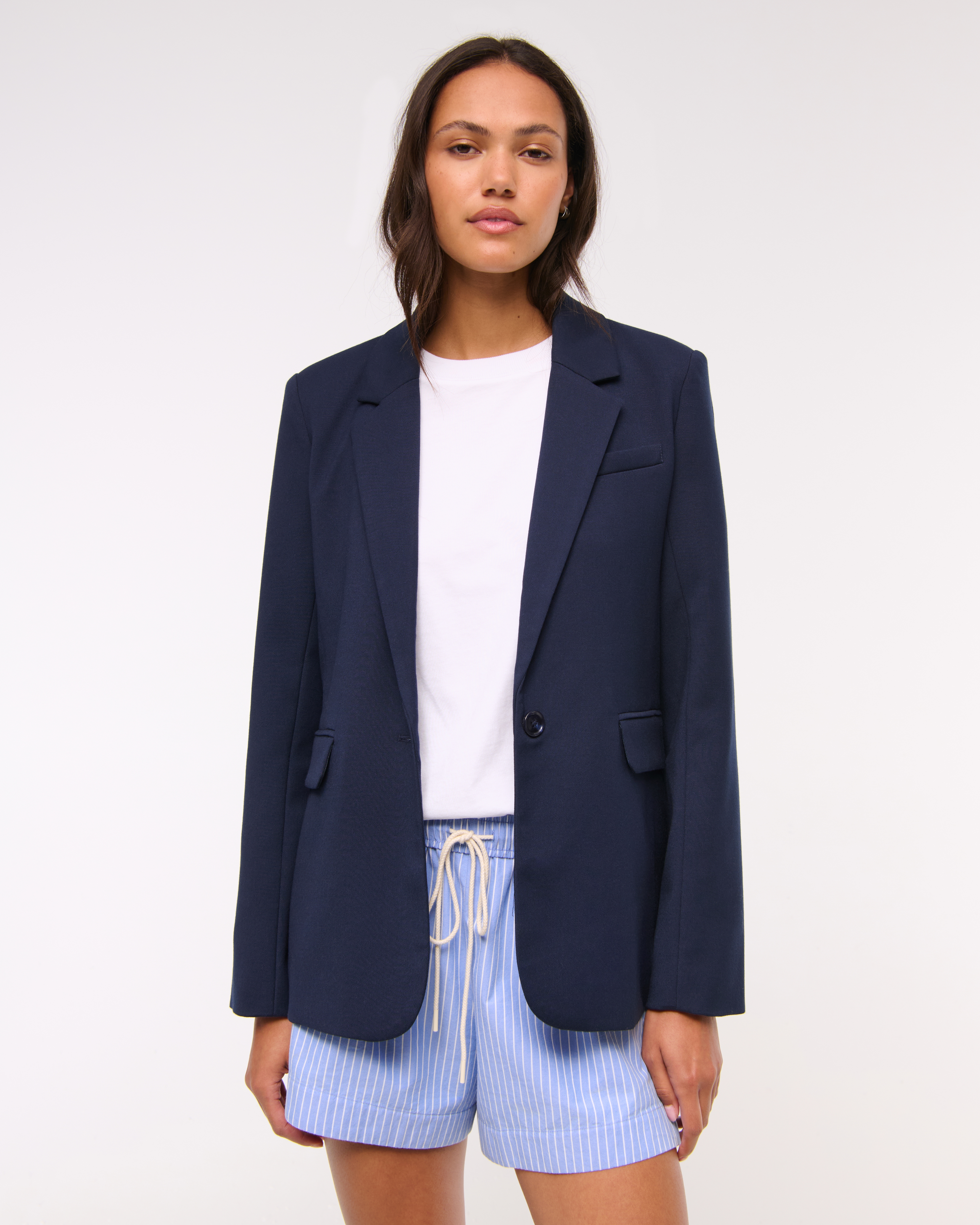 Abercrombie & Fitch Classic Suiting Blazer In Blue