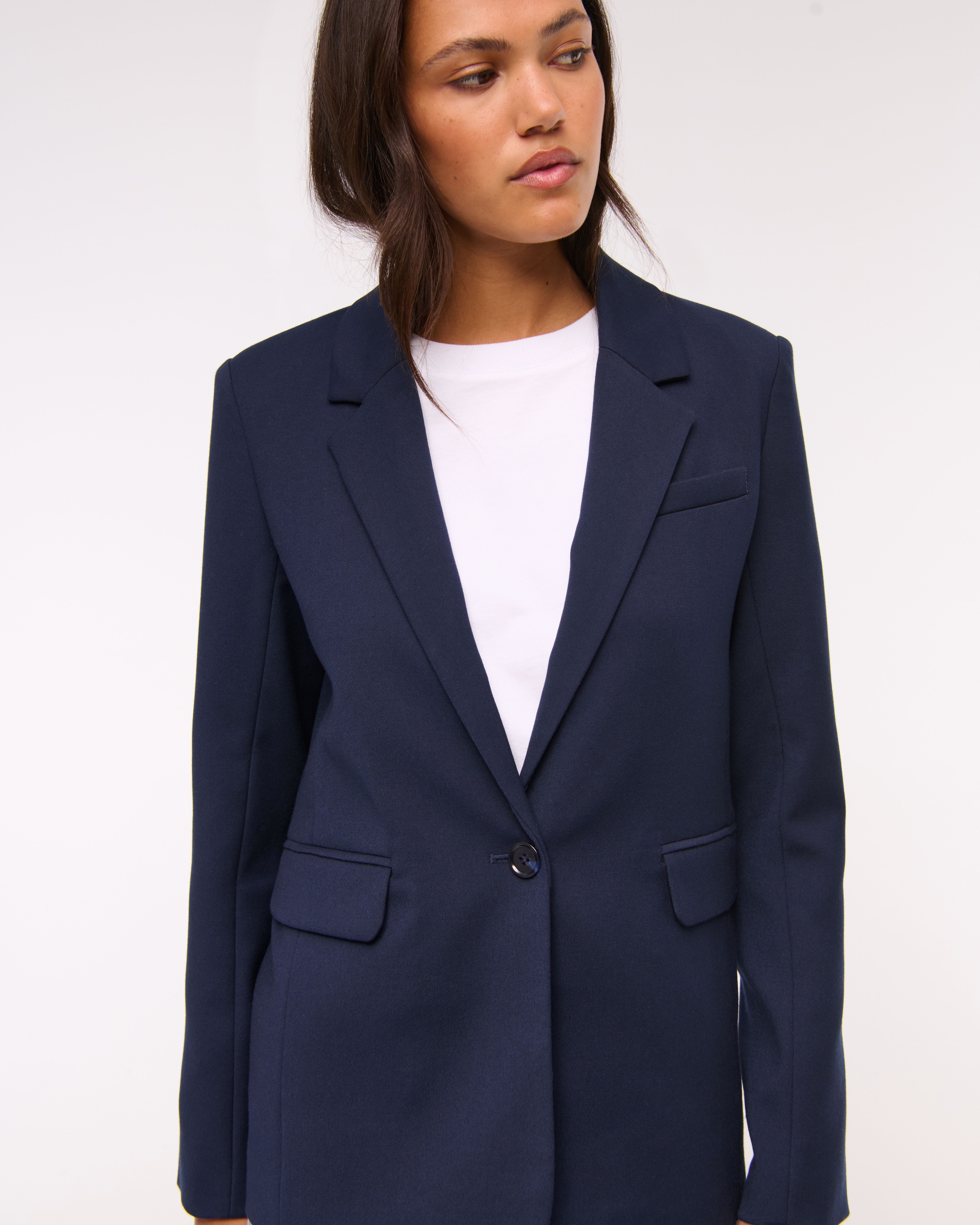 Abercrombie & Fitch Classic Suiting Blazer In Blue