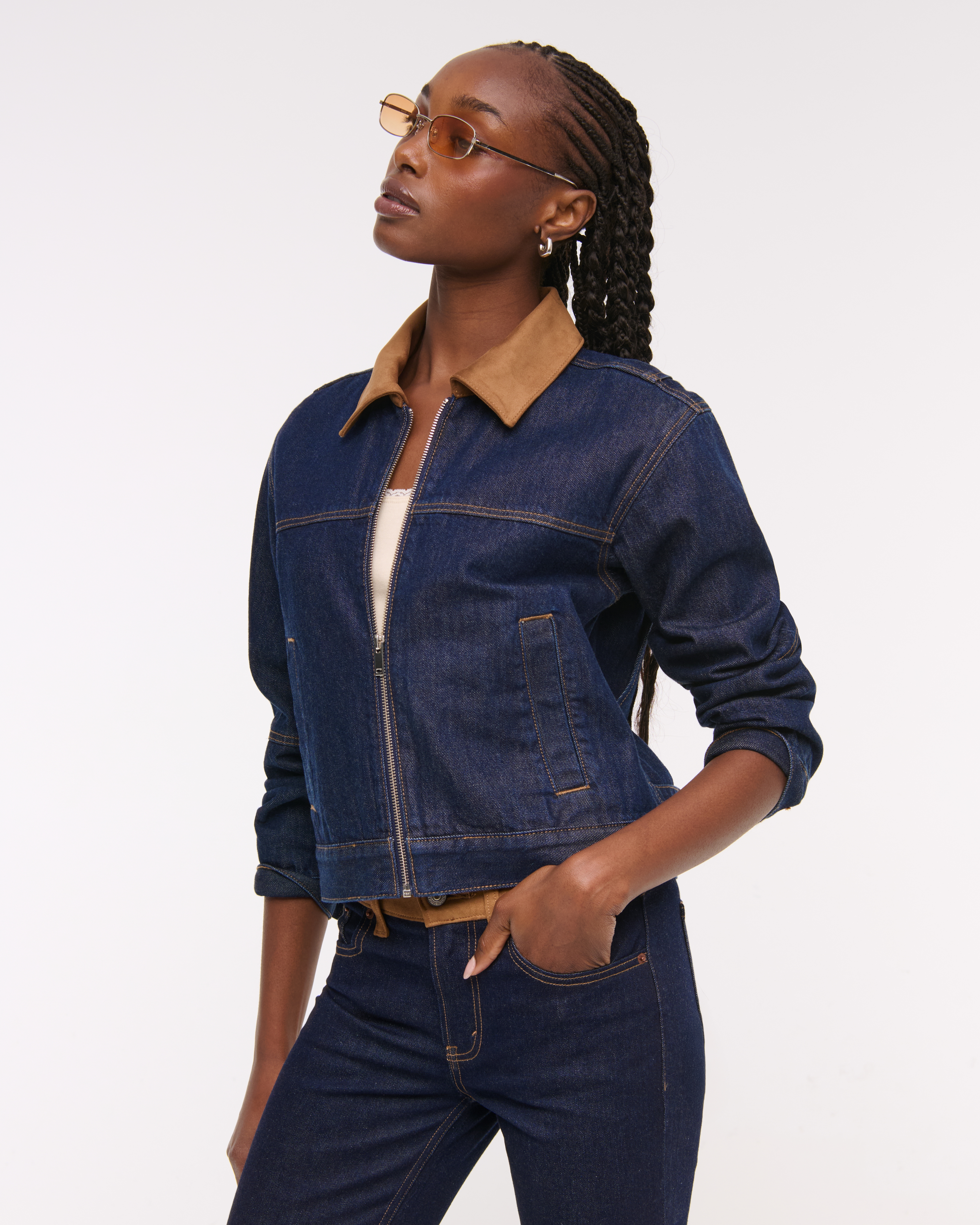 Женские куртки Abercrombie & Fitch Denim Zip-Up Jacket — фото 2
