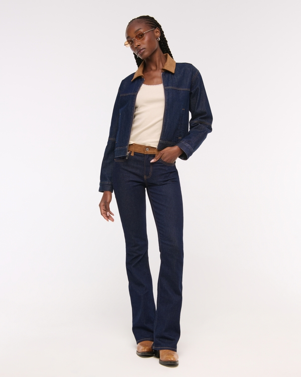 Denim Zip-Up Jacket, Dark Denim view 2