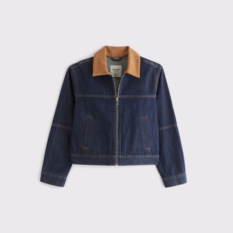 Женские куртки Abercrombie & Fitch Denim Zip-Up Jacket