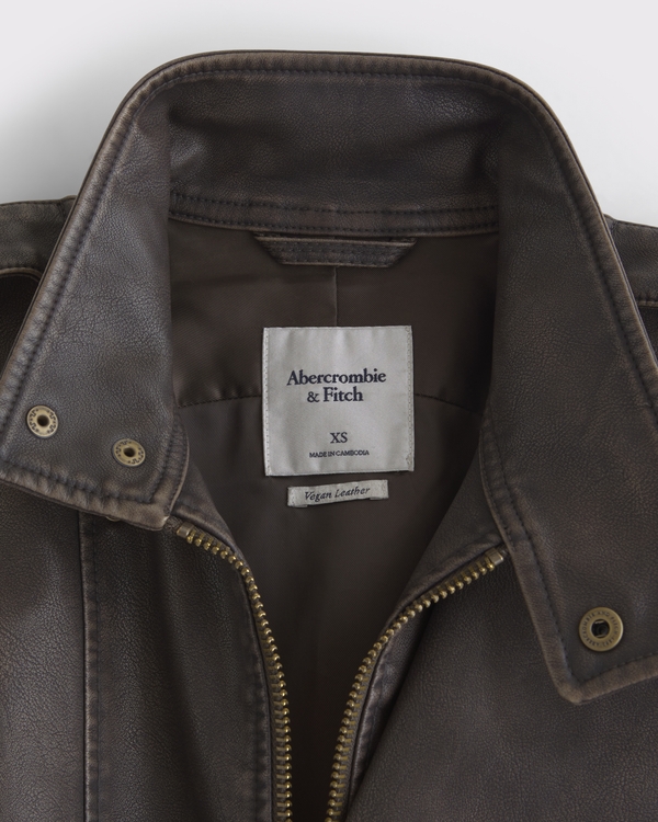 Women's Relaxed Mockneck Vegan Leather Bomber Jacket | Women's