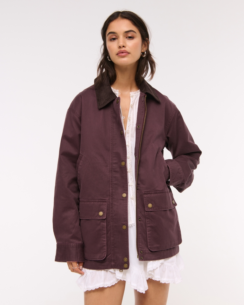 Women's Mid-Length Waxed Barn Jacket Women's Clearance