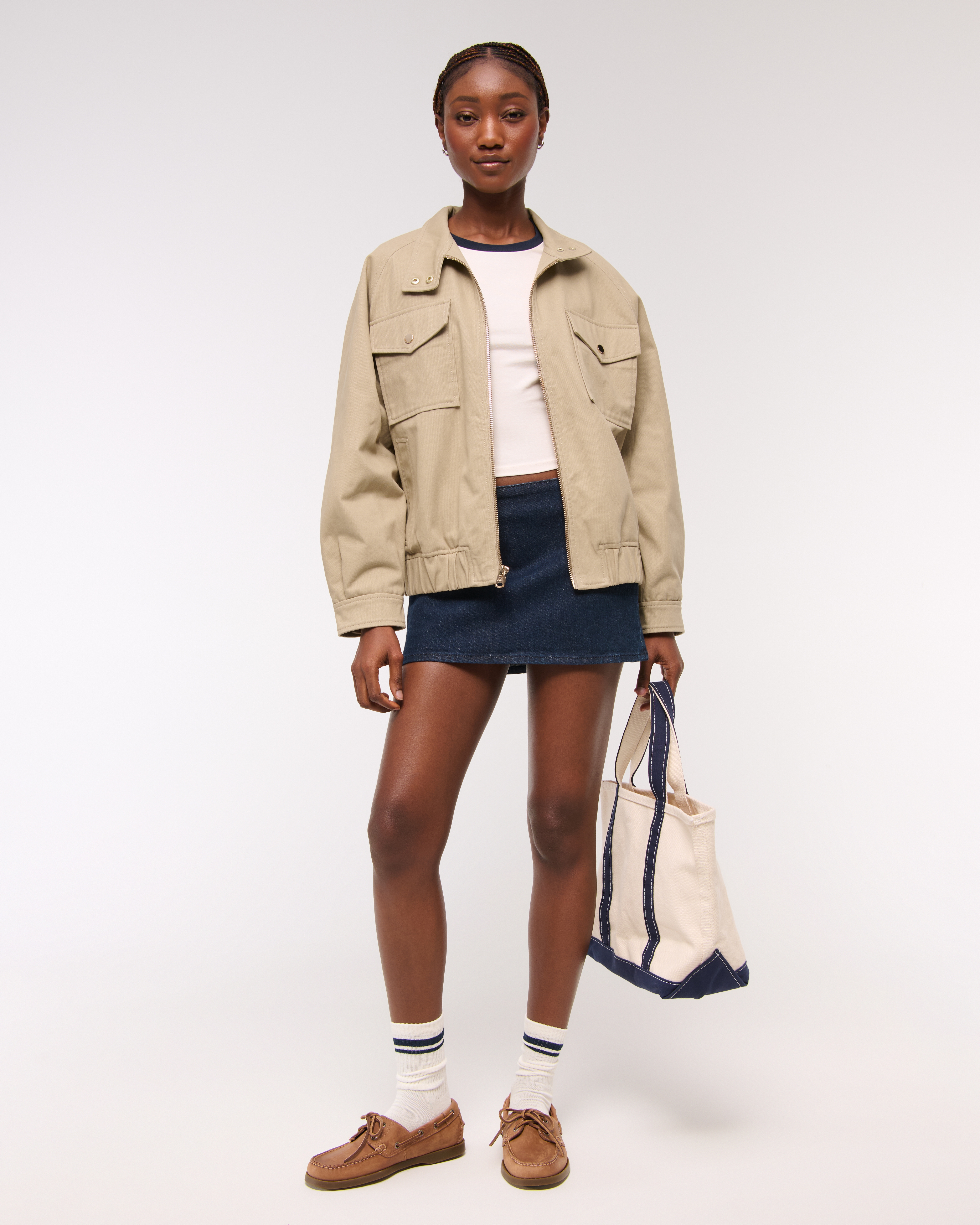 Женские куртки Abercrombie & Fitch Relaxed Twill Bomber Jacket — фото 3