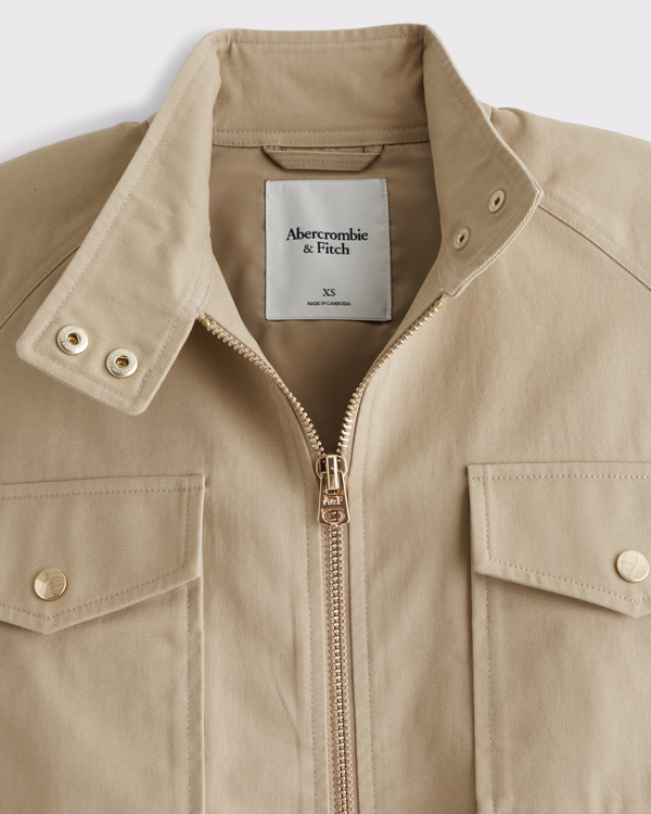 Women's Relaxed Twill Bomber Jacket | Women's Clearance