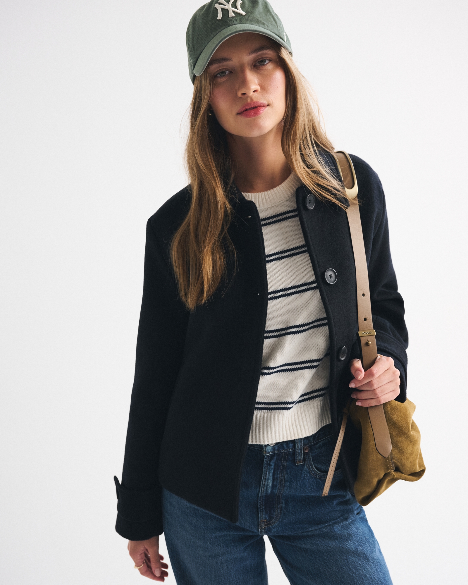 Short Wool-Blend Coat