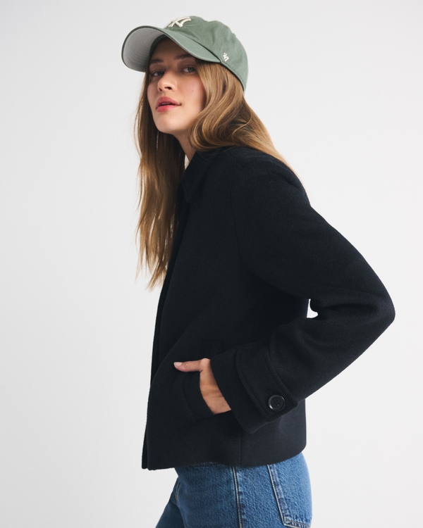 Short Wool-Blend Coat