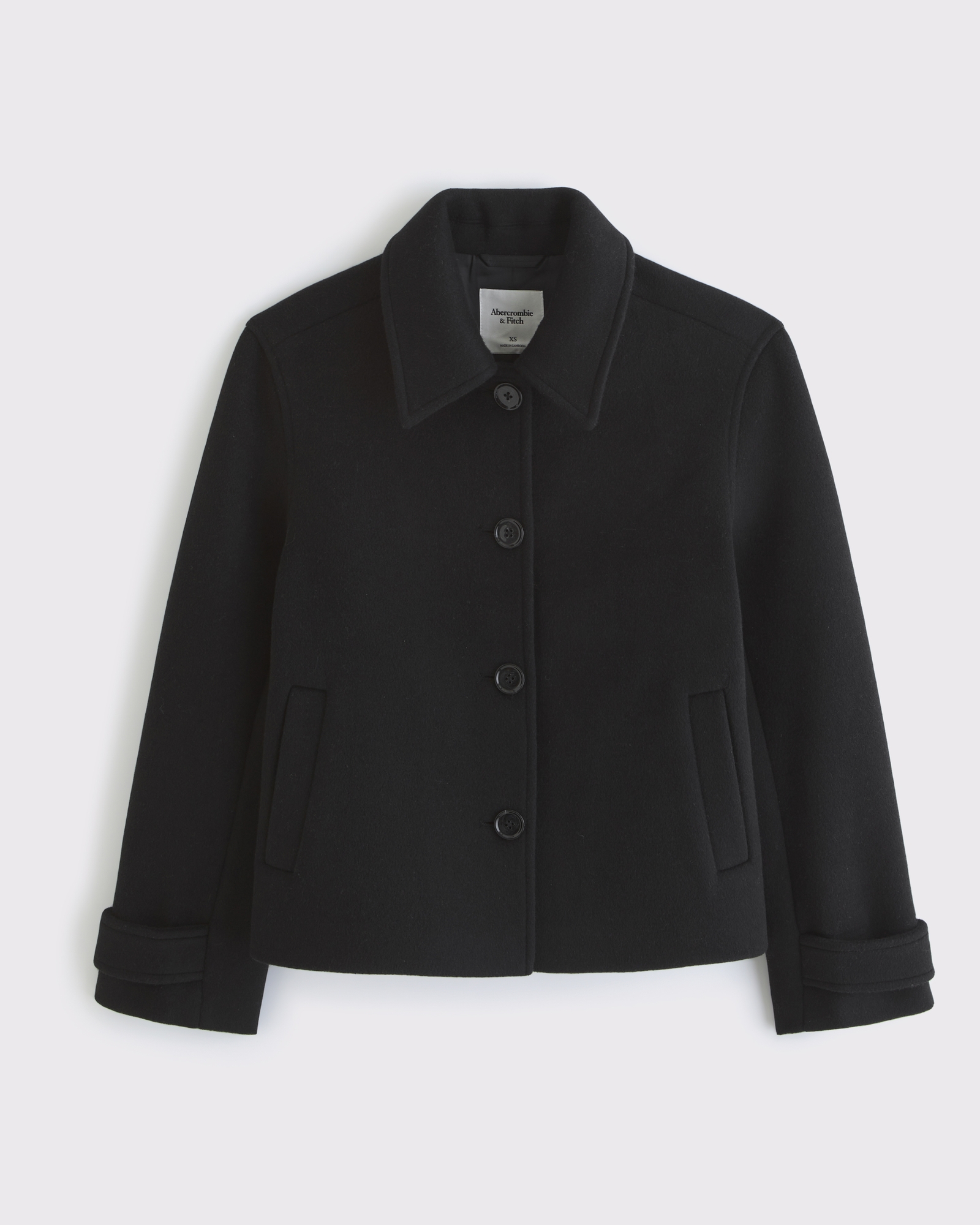 Short Wool-Blend Coat