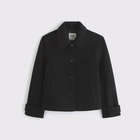 Женские куртки Abercrombie & Fitch Short Wool-Blend Coat