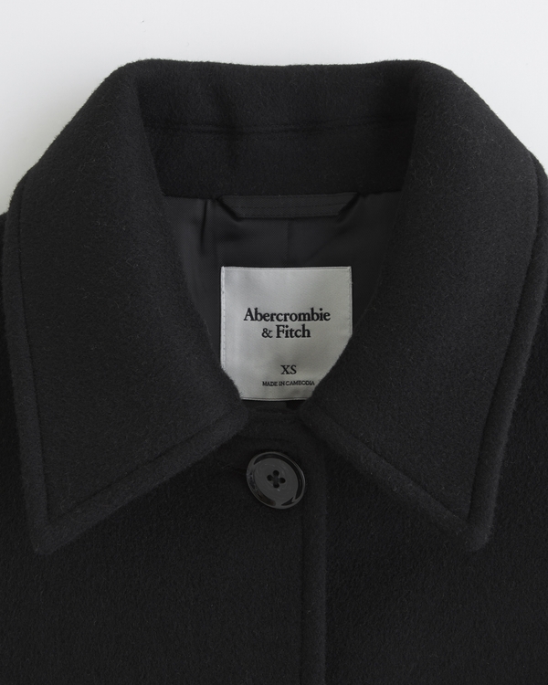 Short Wool-Blend Coat