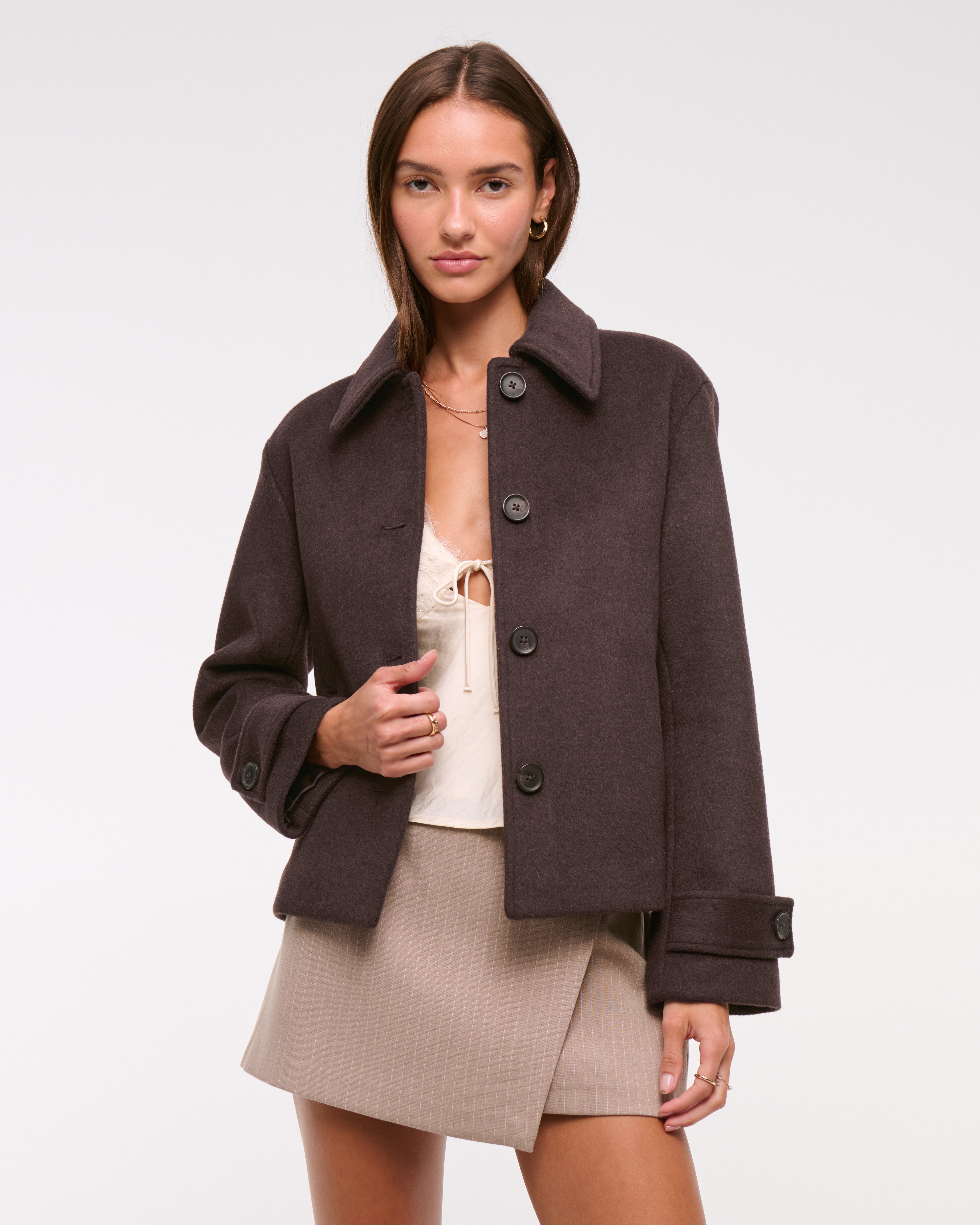 Women's Short Wool-Blend Coat | Women's Coats & Jackets