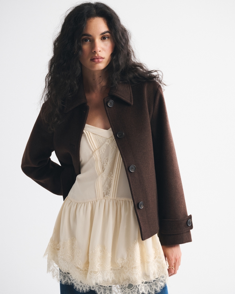 Abercrombie Womens Short Wool Coat Abercrombie Women's Short Wool