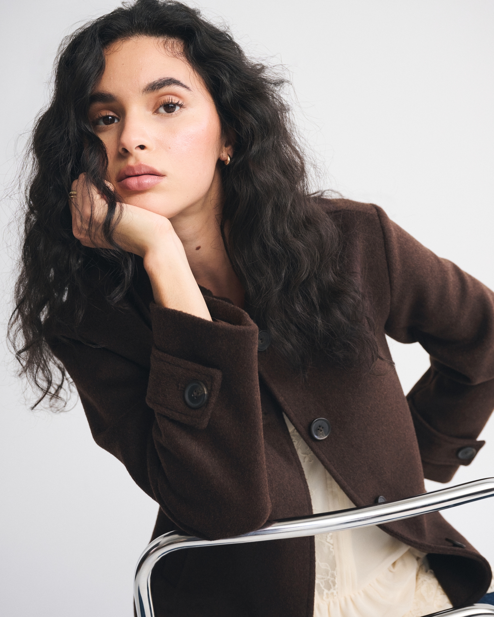 Short Wool-Blend Coat