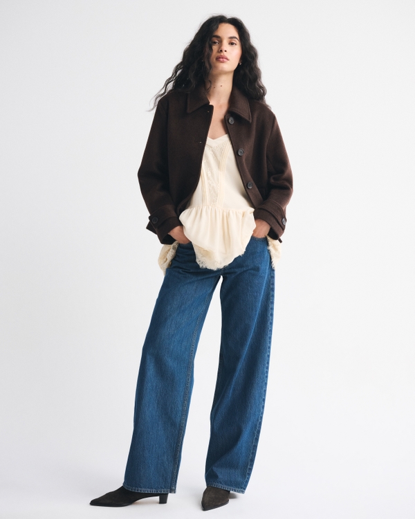 Short Wool-Blend Coat