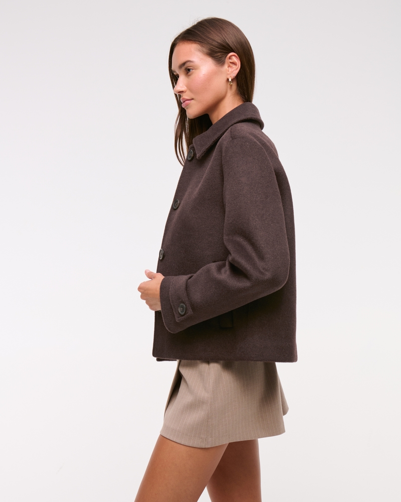 Short Wool-Blend Coat