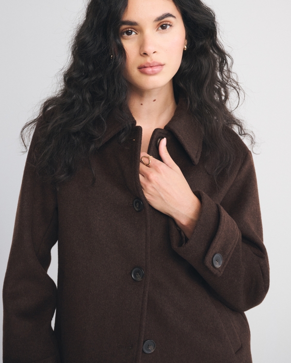 Short Wool-Blend Coat