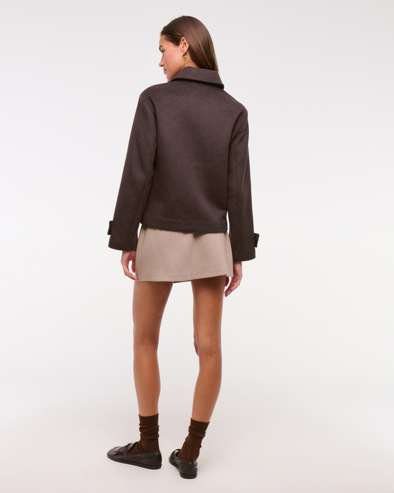 Short Wool-Blend Coat