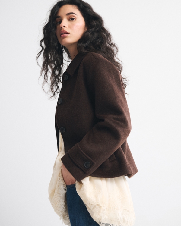 Short Wool-Blend Coat