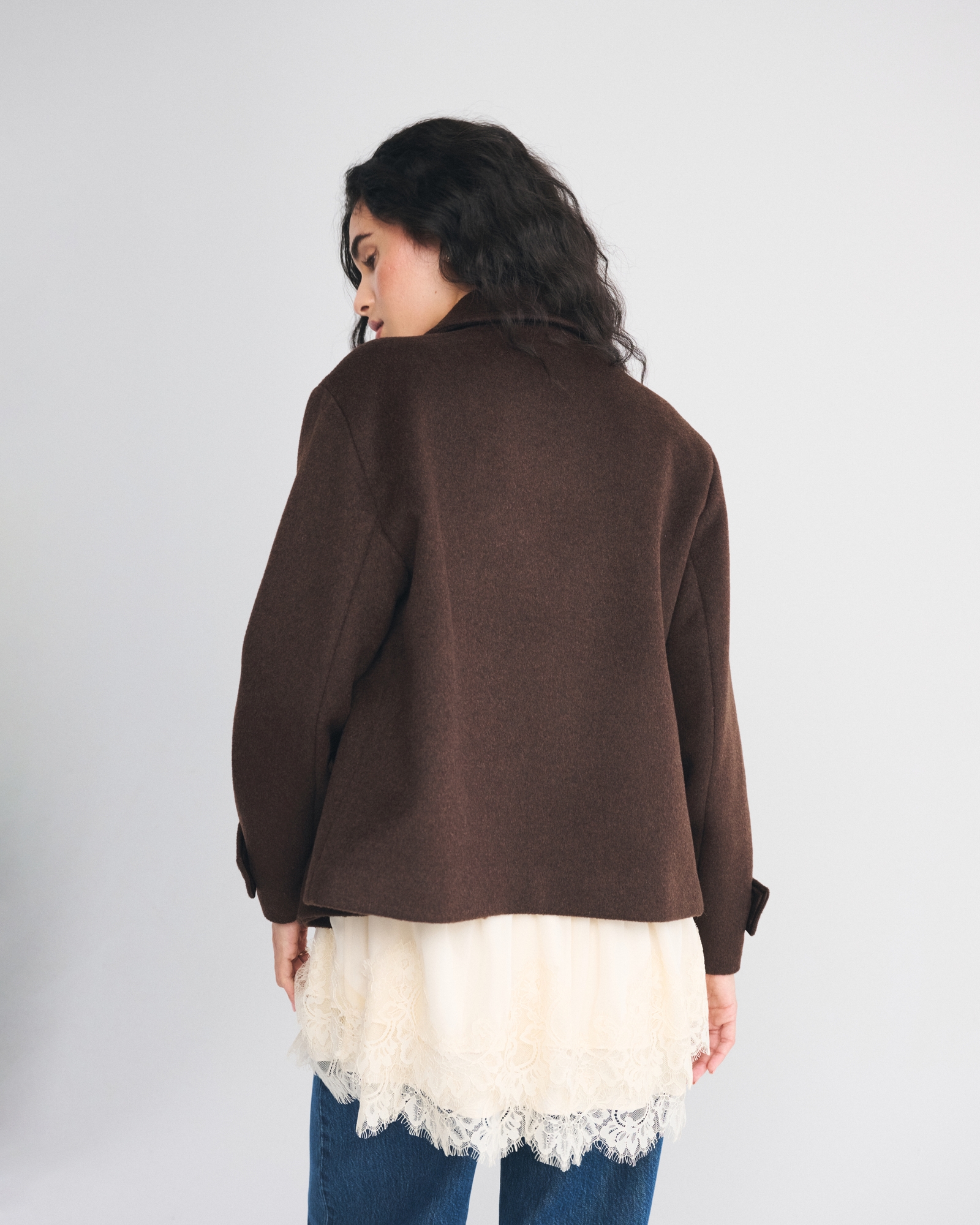 Short Wool-Blend Coat