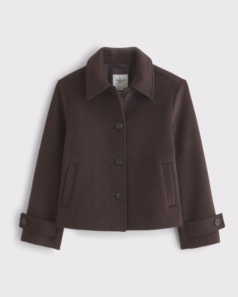 Women's Short Wool-Blend Coat | Women's Coats & Jackets | Abercrombie.com