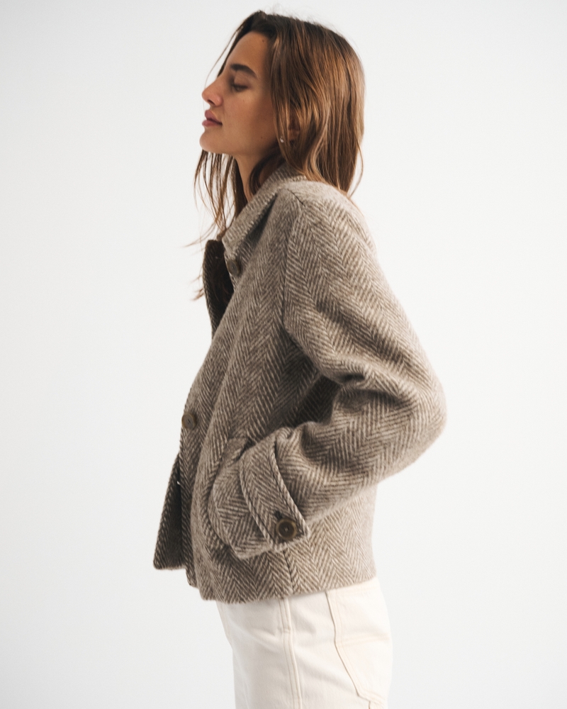 Short Wool-Blend Coat