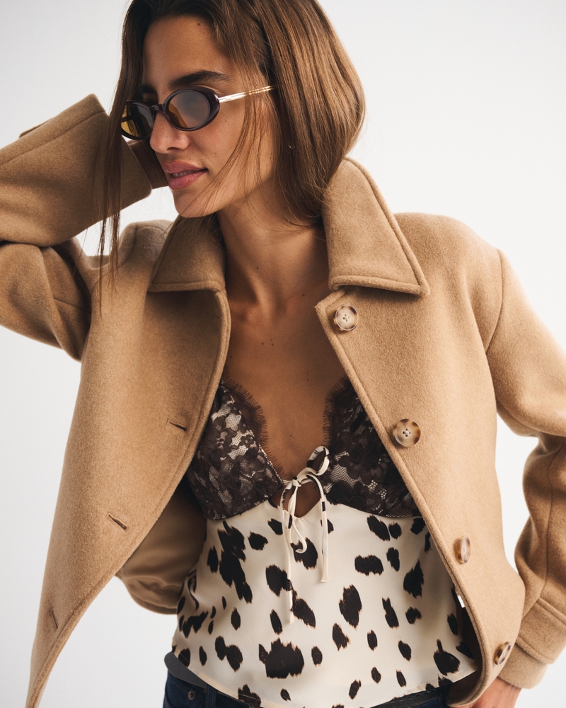 Short Wool-Blend Coat