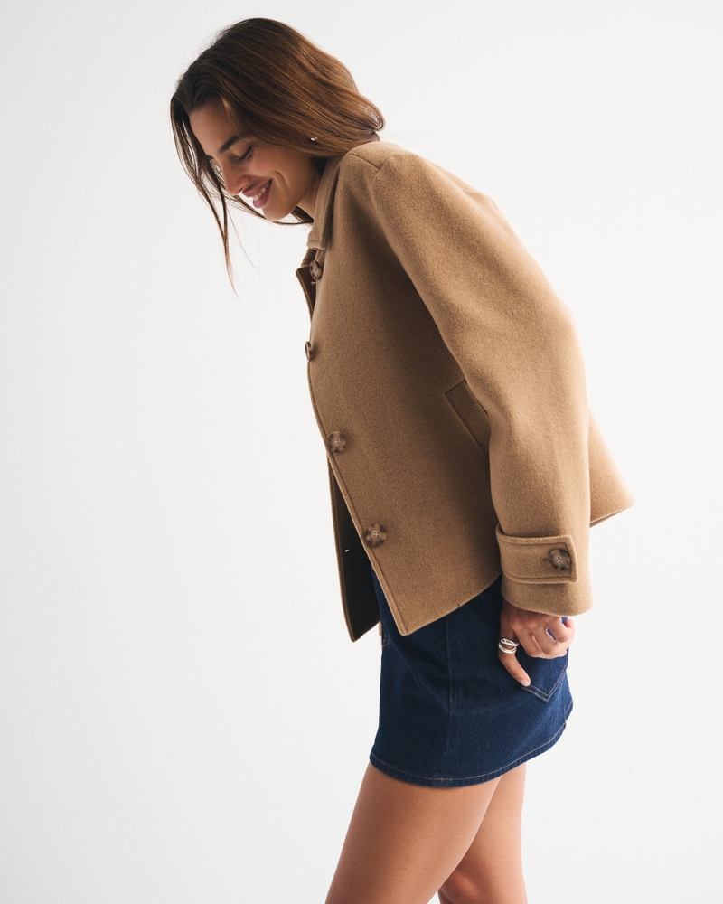 Short Wool-Blend Coat