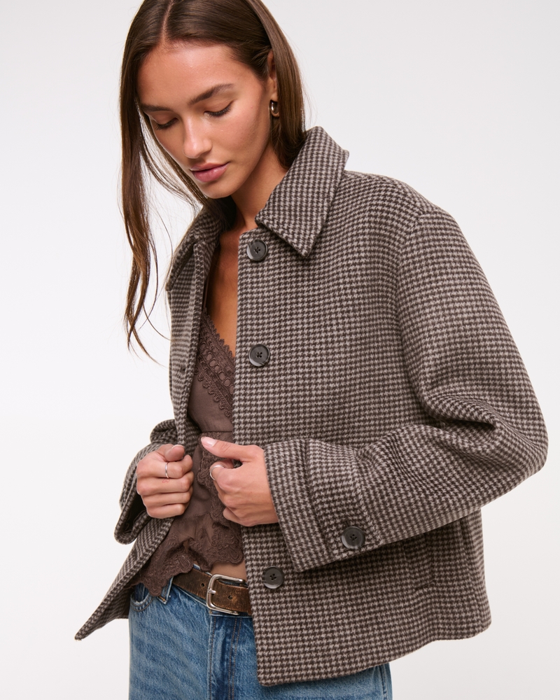 Short Wool-Blend Coat