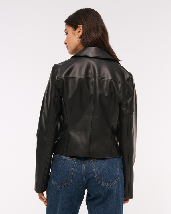 Slim Zip Vegan Leather Jacket