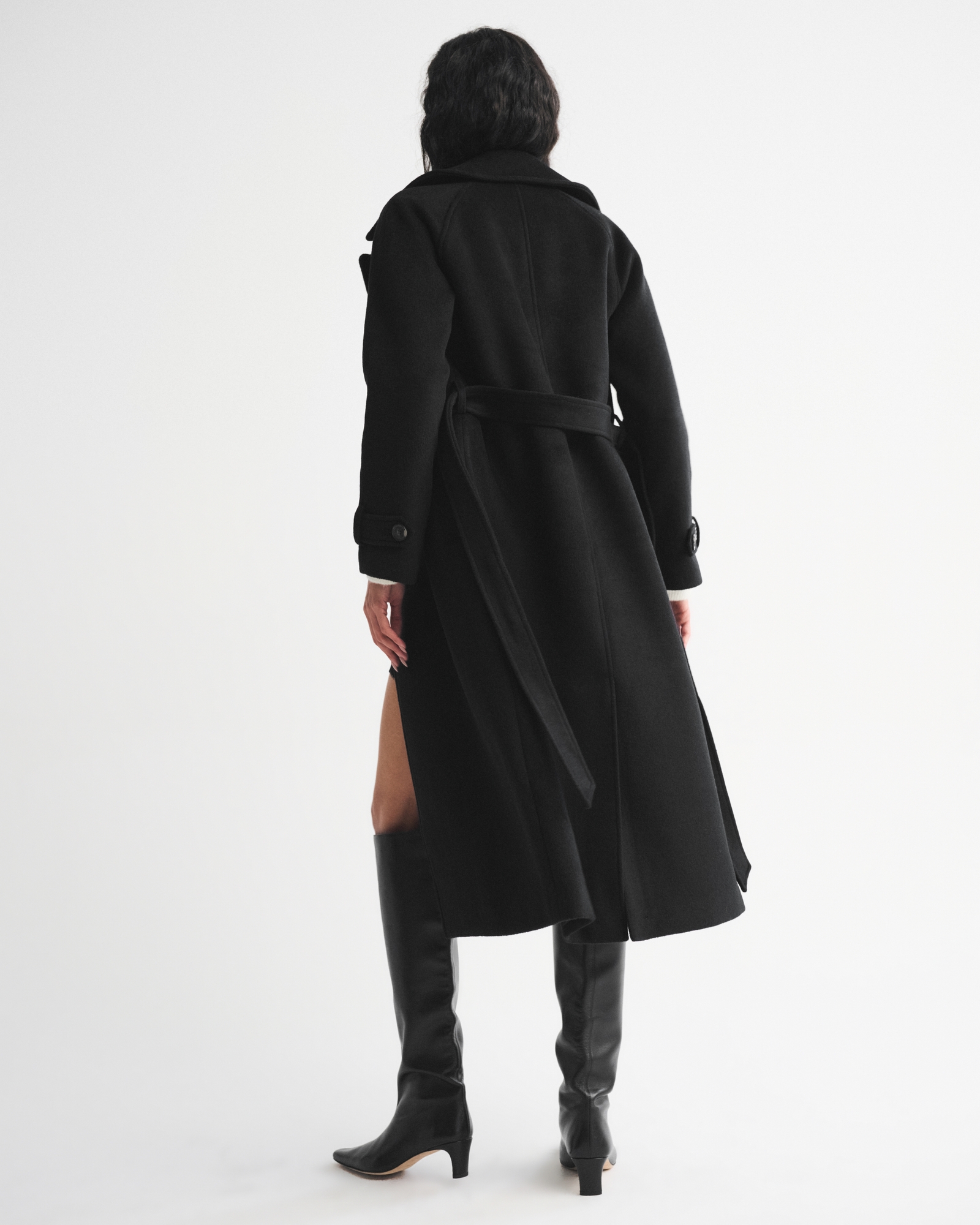 A&F Carrie Wool-Blend Trench Coat