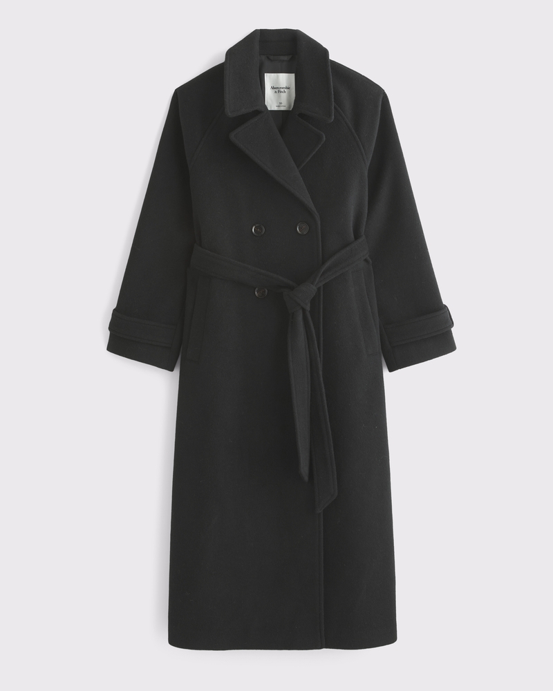Women's A&F Carrie Wool-Blend Trench Coat | Women's Clearance