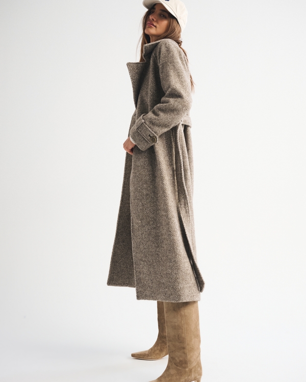 A&F Carrie Wool-Blend Trench Coat