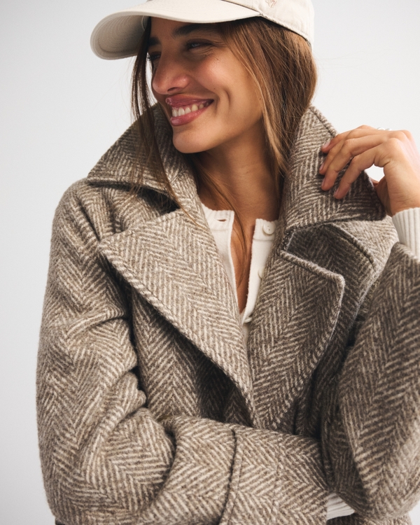 A&F Carrie Wool-Blend Trench Coat