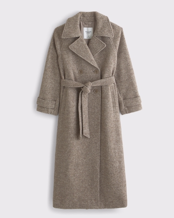 A&F Carrie Wool-Blend Trench Coat